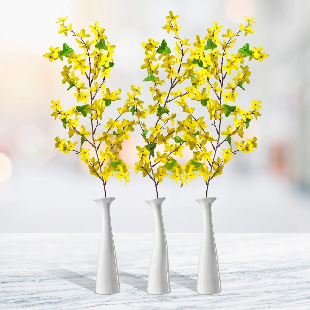 Forsythien-Osterzweige, künstlich, 3 Stück